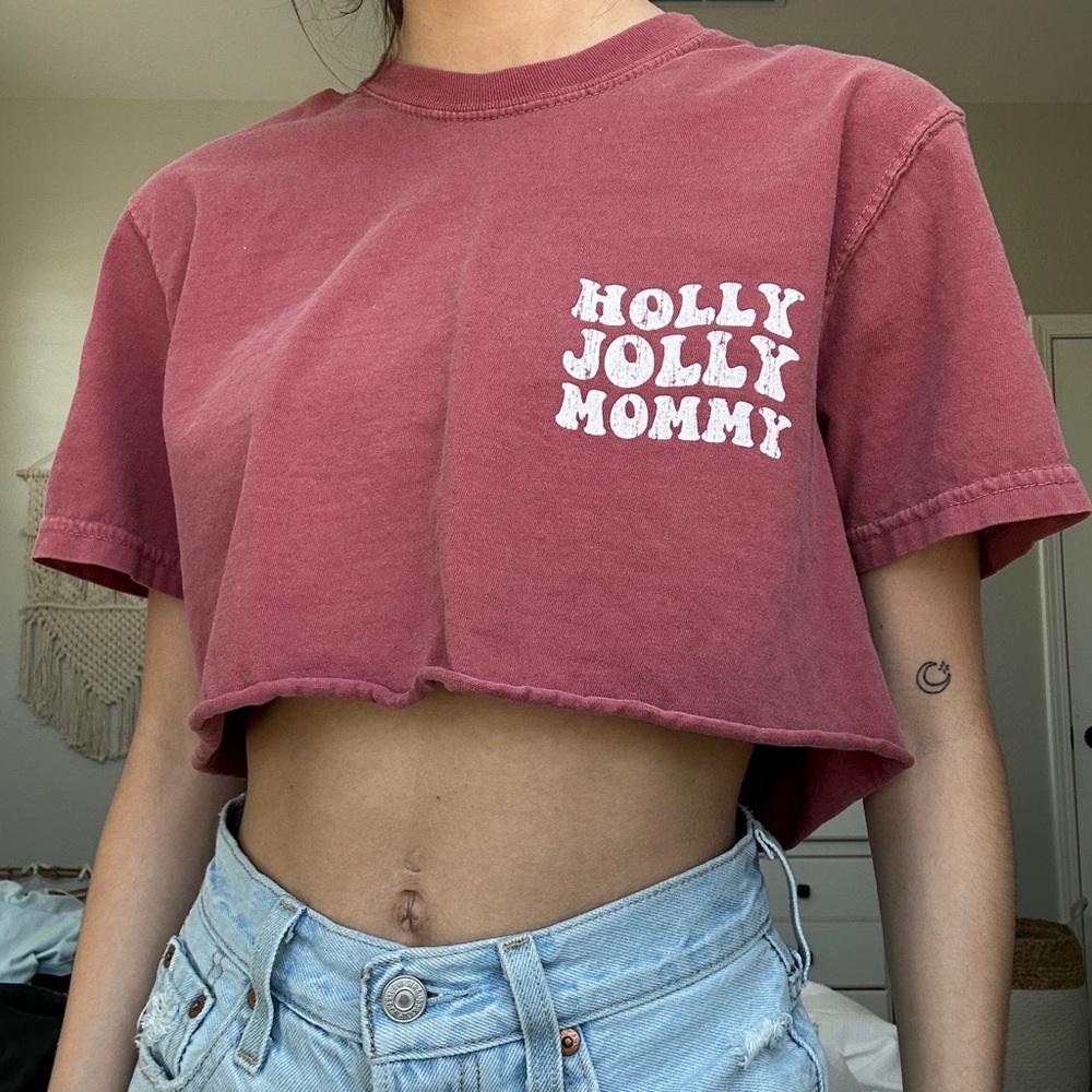 Holly Jolly Mommy crop top